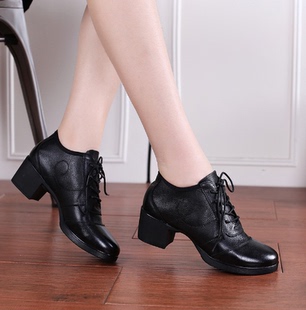 阿乐威舞鞋女软底真皮秋冬季跳舞鞋外穿时尚广场舞水兵舞爵士舞鞋