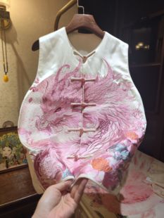 盘扣无袖 新中式 坎肩背心 艺术品重工刺绣马甲女新款 南油高端尾货