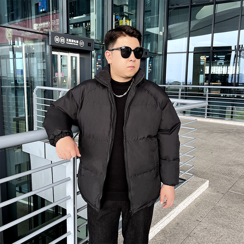 胖子冬季纯色休闲情侣棉衣大码纯色休闲保暖男生棉服外套HM24549