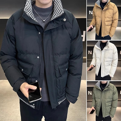 胖子冬季款棉衣大码休闲百搭立领拼色棉服男士韩版保暖外套MY205