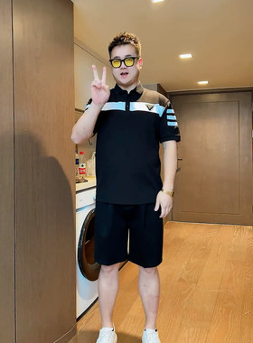 夏季男士短袖POLO衫帅气潮牌半袖体恤五分袖T恤上衣轻熟风百搭ins