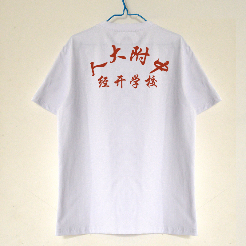 夏季人大附中经开学校校服圆领短袖背心T恤纯棉速干薄款