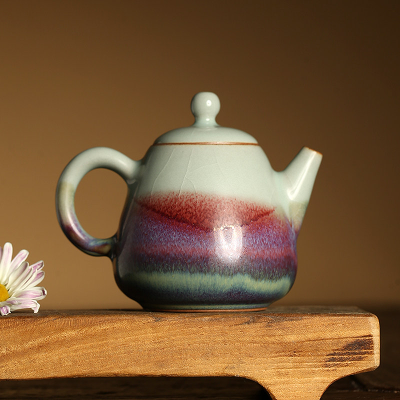 神垕任晓飞大师全手工美人醉吉利碳烧茶壶禹州钧瓷礼盒包邮