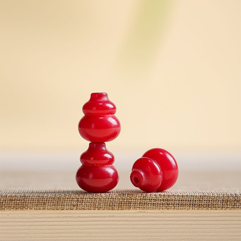 天然菩提根粉白色小葫芦DIY文玩佛珠饰品配饰手机链手链吊坠包挂