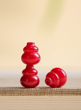 天然菩提根粉白色小葫芦DIY文玩佛珠饰品配饰手机链手链吊坠包挂