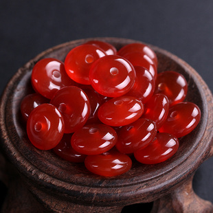 红玛瑙隔片隔珠黑玛瑙散珠算盘珠DIY手链饰品小金刚菩提108配件