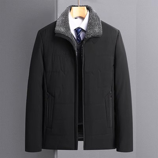 男士 m11男装 棉衣中老年爸爸装 新款 加绒加厚棉服男棉袄子外套 冬季