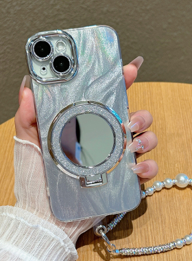 闪粉镜子支架适用vivoS30手机壳s20/s19/s18/iqoo15新款y500女y78镜头膜x300高级感x200/x90防摔套iqooneo11