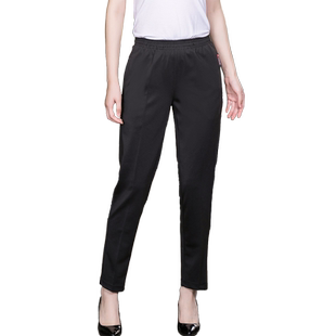 保洁员工作长裤工作裤餐饮服务员直筒松紧裤子客房服PA保洁裤大码