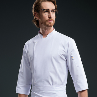 厨师工作服中国风西餐厅铁板烧高端主厨工作服餐饮酒店后厨师服装