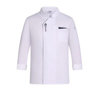 高档酒店厨师工作服男长袖饭店厨房餐饮烘焙黑色纯棉厨师服女定制