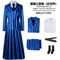 Wednesday: cosplay as the main female lead of the Addams family in a printed ball dress thumbnail 7