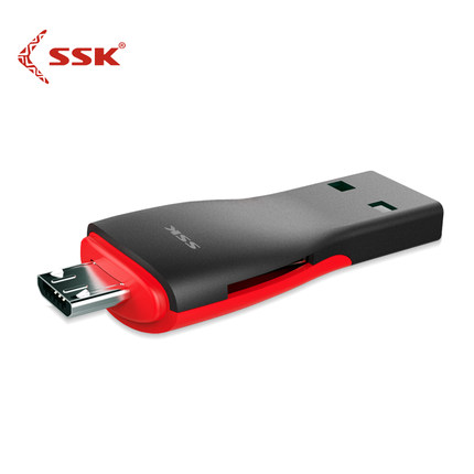 SSK飚王SCRS600 TF/micro usb 手机 电脑两用OTG读卡器多功能迷你