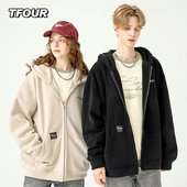 TFOUR 加厚外套男女高级感 宽松卫衣潮牌美式 八芒星春秋冬季 新款