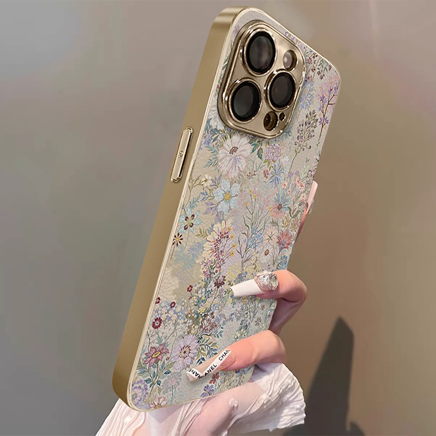 苹果手机壳电镀小羊皮复古风