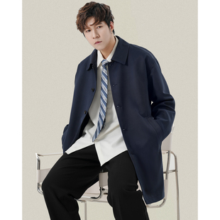 2024春秋轻熟风中长款风衣外套英伦风秋冬翻领男款羽绒服休闲外套