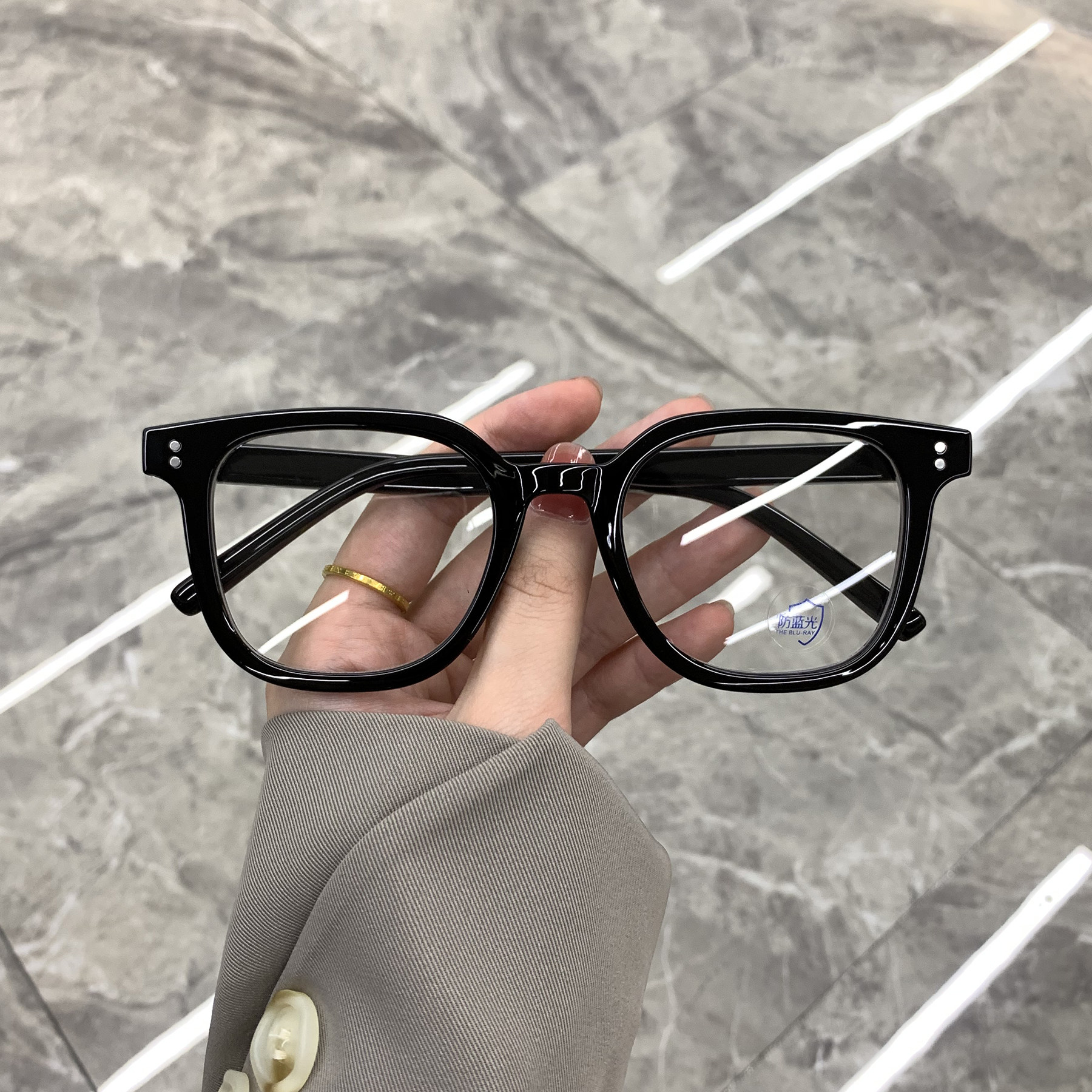 韩版潮防蓝光方框圆脸大脸显瘦眼镜框女素颜超轻可配度数眼镜架男