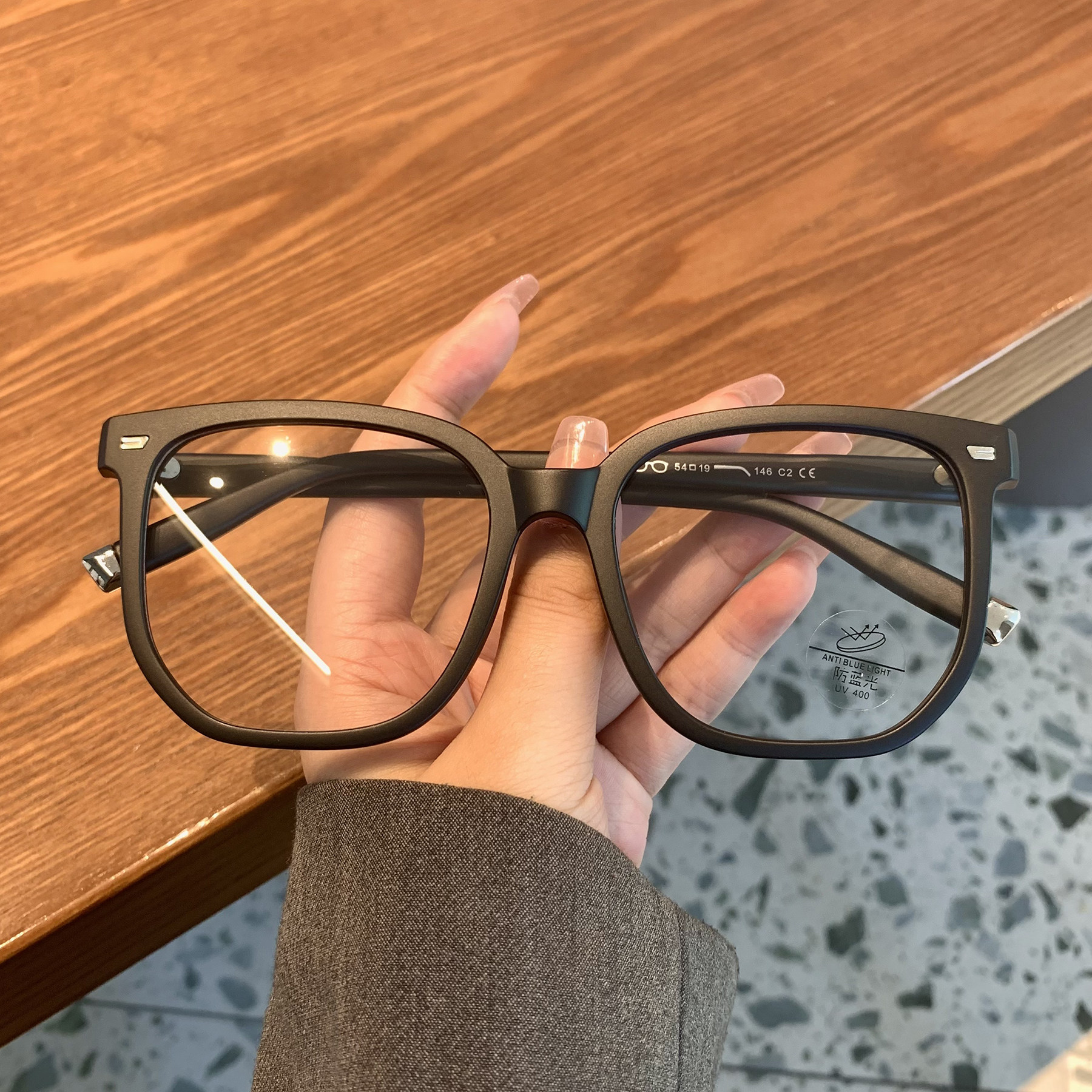 新款网红素颜显瘦眼镜女tr框大框防蓝光平光眼镜女可配近视眼镜男