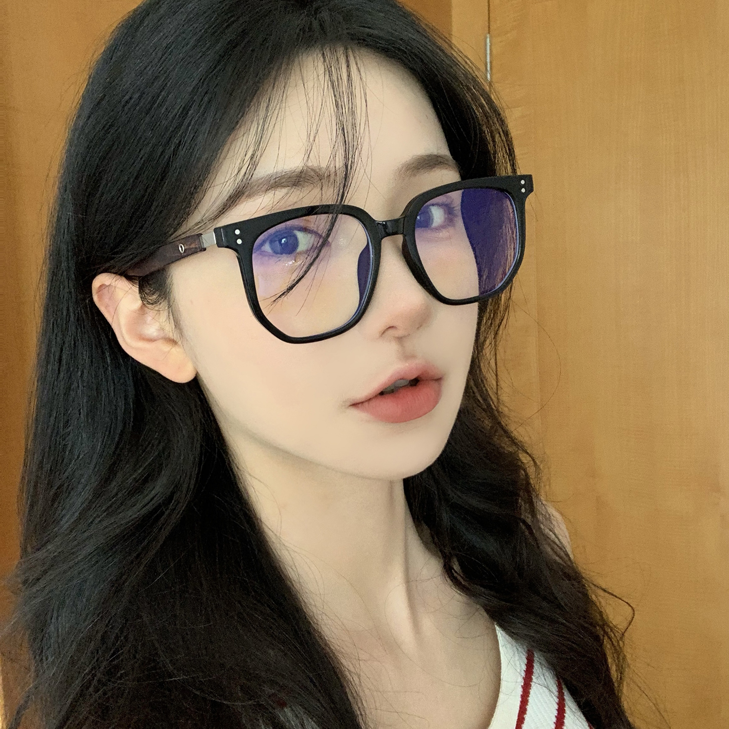 韩版新款大框方框透明框网红素颜眼镜女配近视眼镜防蓝光平光镜男