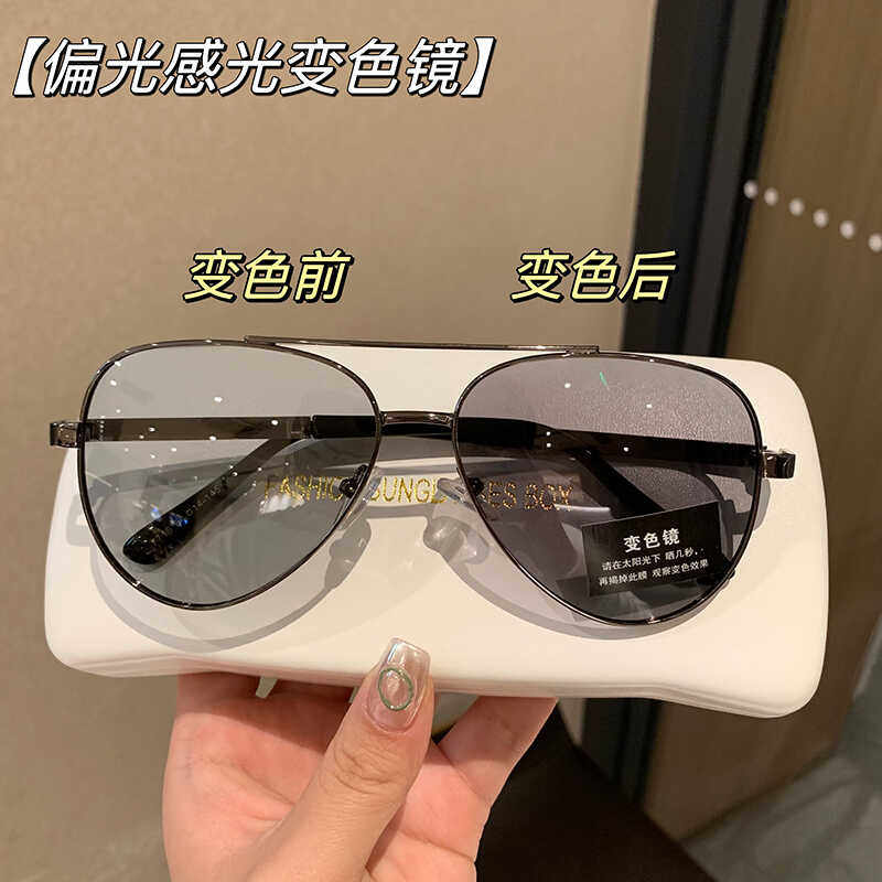 蛤蟆镜遮阳墨镜高级眼镜大框感偏光太阳镜女男士大脸茶色开车专用