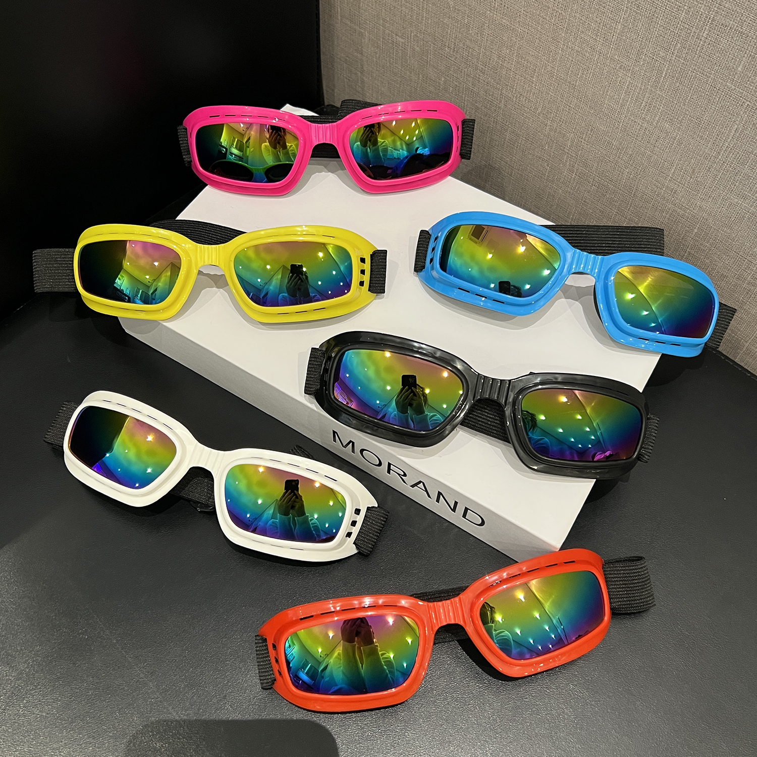 户外骑行太阳镜男女同款运动防风护目镜彩色方形墨镜UV防护