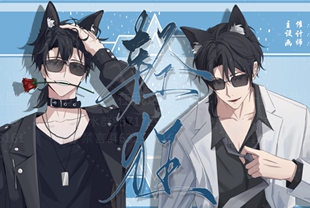 【现货】轻狂|盗墓笔记黑瞎子同人周边吧唧镭射票拍立得双插立牌