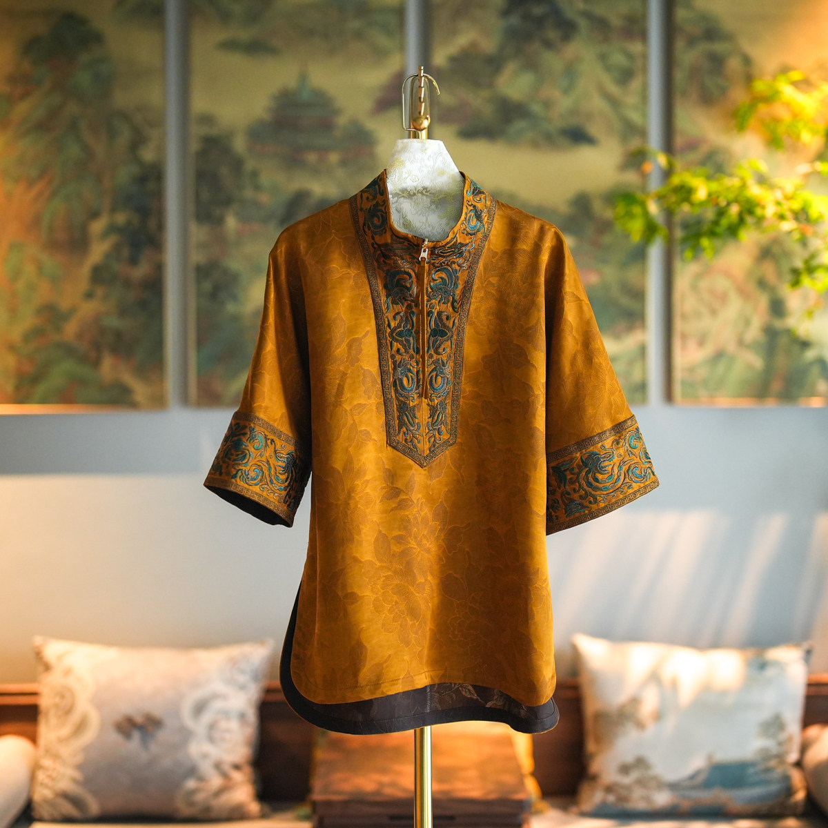 蓝大桑蚕丝2025夏双面穿这次上衣