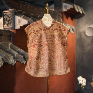 蓝大原创女装 复古斜襟盘扣立领桑蚕丝宽松日常上衣5831 新中式