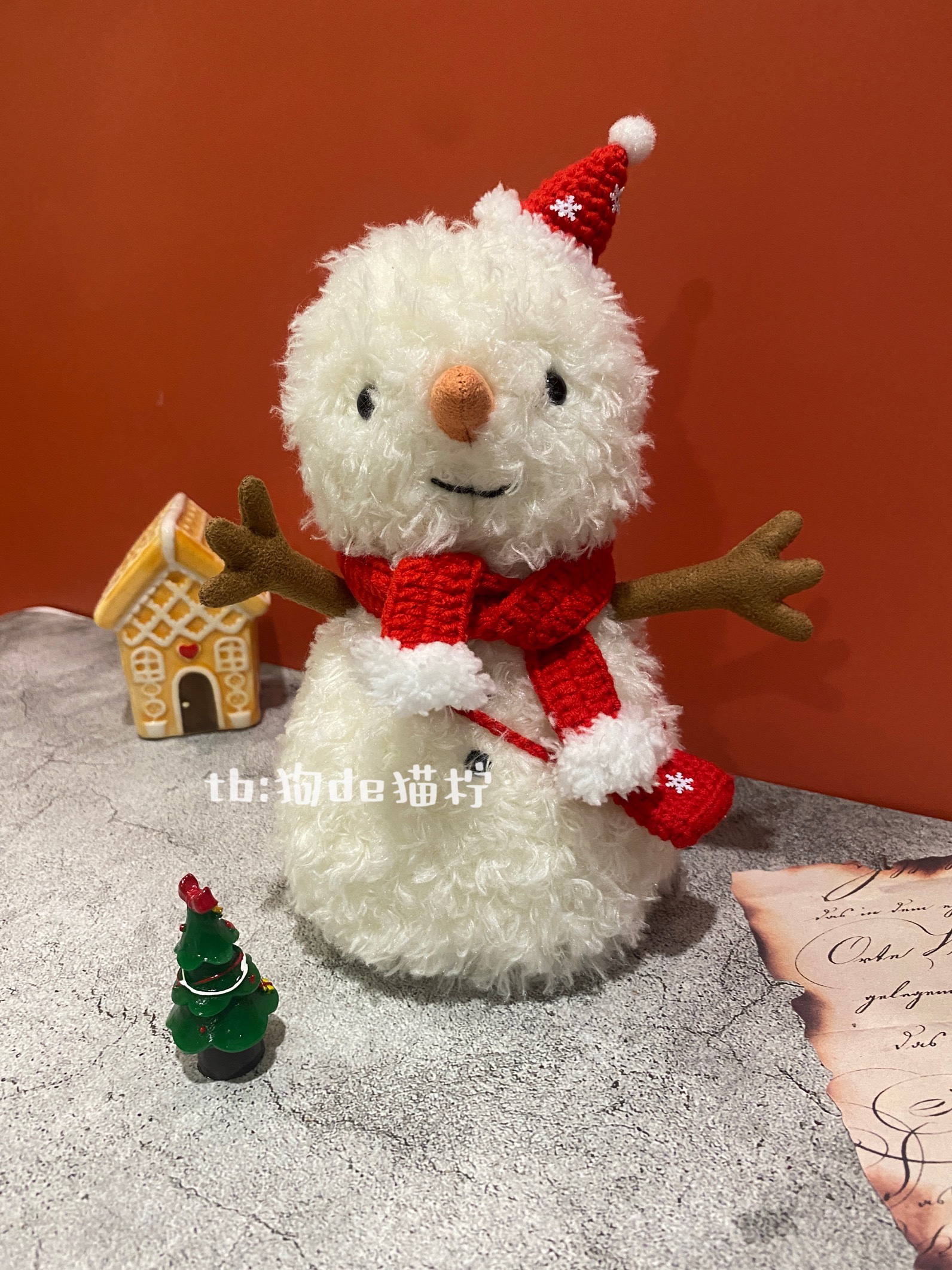 jellycat 圣诞春节雪人可爱服装定制玩偶帽子围巾原创设计可定制