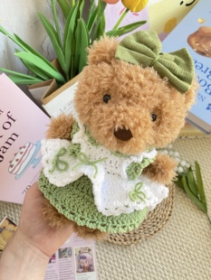 jellycat18cm小熊娃衣绿兰铃连衣裙套装little系列娃衣可定制颜色