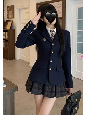 2025新款韩系学院风JK制服西装连衣裙子迪士尼穿搭三件套装女秋冬
