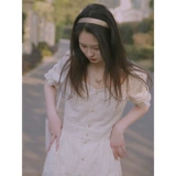 Юбка, белое платье, коллекция 2023, городской стиль, французский стиль, квадратный вырез