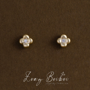 仙女耳环耳饰 高级感小众设计法式 特色布契工艺 金色拉丝气质耳钉