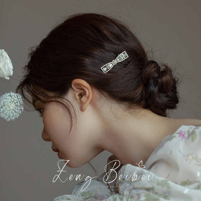 复古宫廷风耳边发夹 超仙法式蝴蝶结仿珍珠发卡高级侧边鸭嘴夹子,饰品/流行首饰/时尚饰品新,发饰,淘宝优惠券,粉丝福利购,淘宝优惠卷