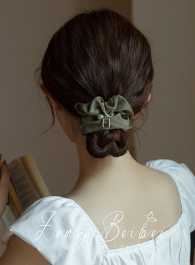 复古花冠~气质大肠发圈女发绳 高级感头绳扎头花皮筋黑色2024新款