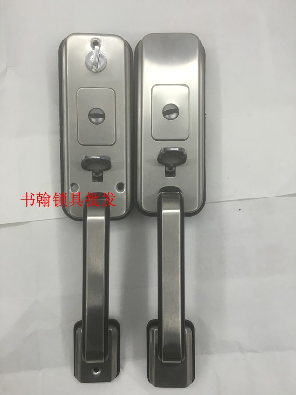 老式大把按压式拉手不锈钢门配件