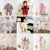 多款 链接婴儿春秋冬季 加棉加绒薄棉连体可爱洋气清新女宝宝外出服