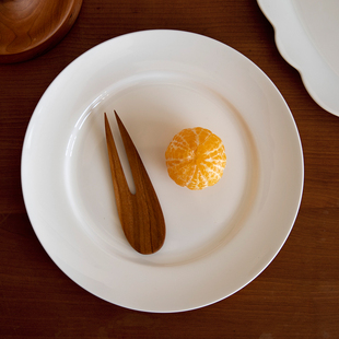 中式 三宅家食器 高温骨瓷奶油风圆盘椭圆盘陶瓷早餐沙拉盘甜点盘