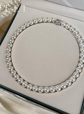 闪钻锆石澳白珍珠项链2025新款颈链小众轻奢锁骨链配饰女士高级感