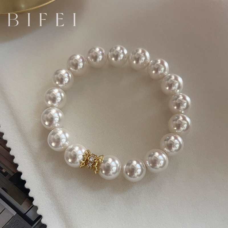 极光澳白珍珠手链10mm手串女轻奢冷光手饰2025新款配饰高级感气质