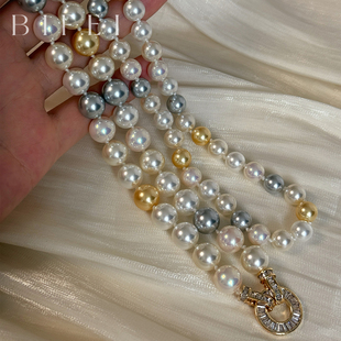 南洋白蝶皇后大溪地混彩珍珠项链女2025新款爆款锁骨链颈链设计感