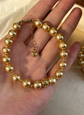 时尚百搭高级感转运珠珍珠手链