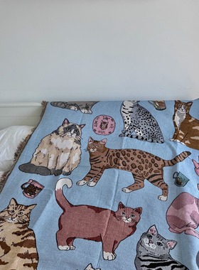 Karen mabon 英国原单猫咪沙发毯挂毯休闲装饰毯沙发巾盖毯