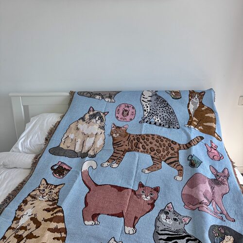 Karen mabon 英国原单猫咪沙发毯挂毯休闲装饰毯沙发巾盖毯