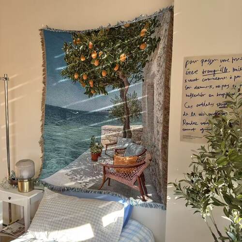 地中海意大利阿马尔菲小镇 Amalfi Coast 柠檬树风景挂毯