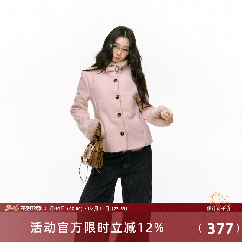 7Shiftin 原创设计秋冬新款双色修身毛绒外衣保暖皮毛一体外套女,女装/女士精品,短外套,淘宝优惠券,粉丝福利购,淘宝优惠卷