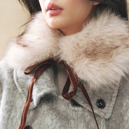 7Shiftin 原创毛毛领围巾围脖冬季女款时尚保暖休闲通勤百搭毛领