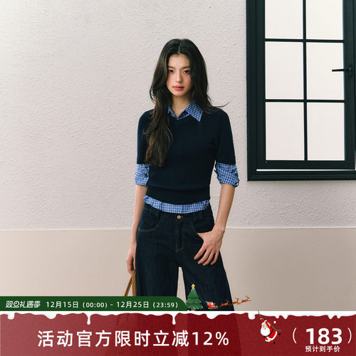 7shiftin春夏新品衬衫搭毛衣