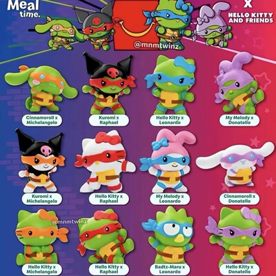 麦当劳三丽鸥y忍者神龟联名玩具