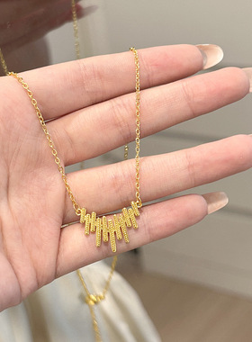 时尚小众设计感音符律动项链女金色气质轻奢百搭精致高级感锁骨